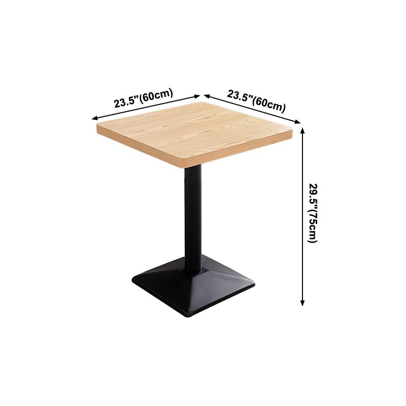 Metal Contemporary Dining Table Wood Top Table for Dining Room
