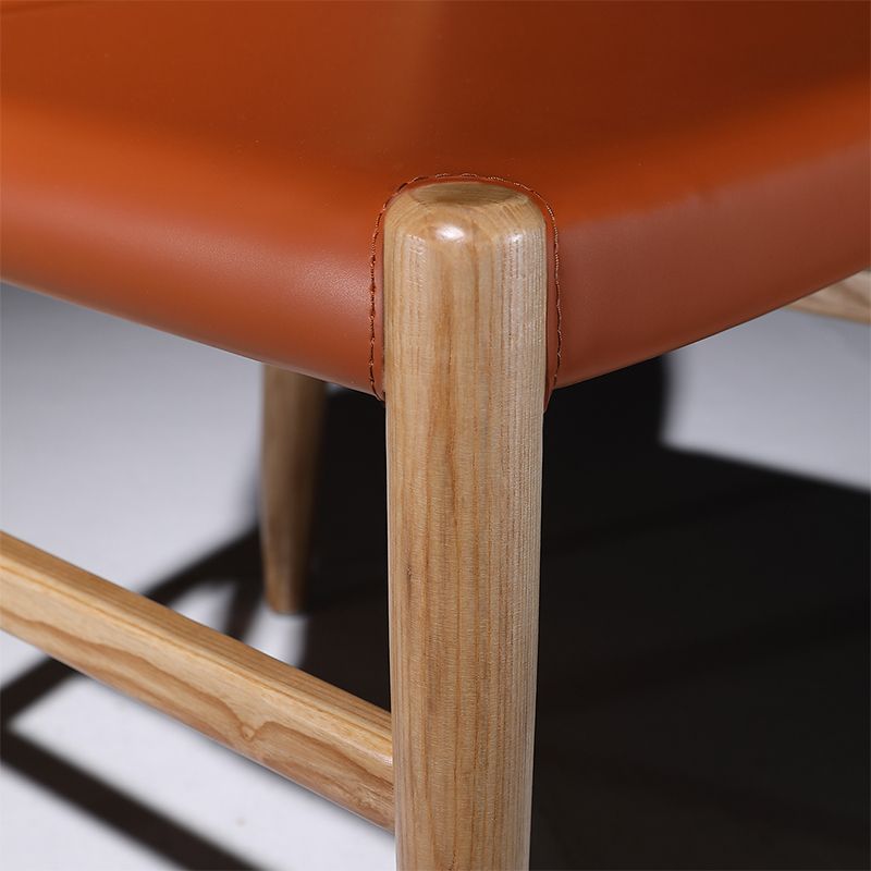 Contemporary Kitchen Dining Side Chair Armless Faux Leather Dining Room Chair