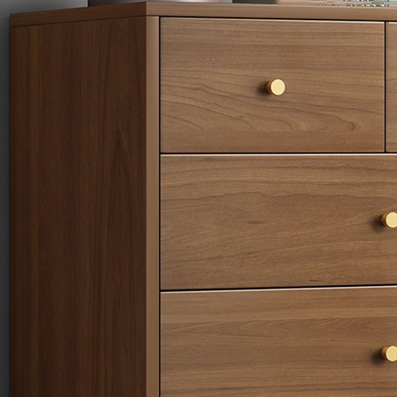 Mid-Century Brown Chest with Drawers and Straight Legs 23.62" Long