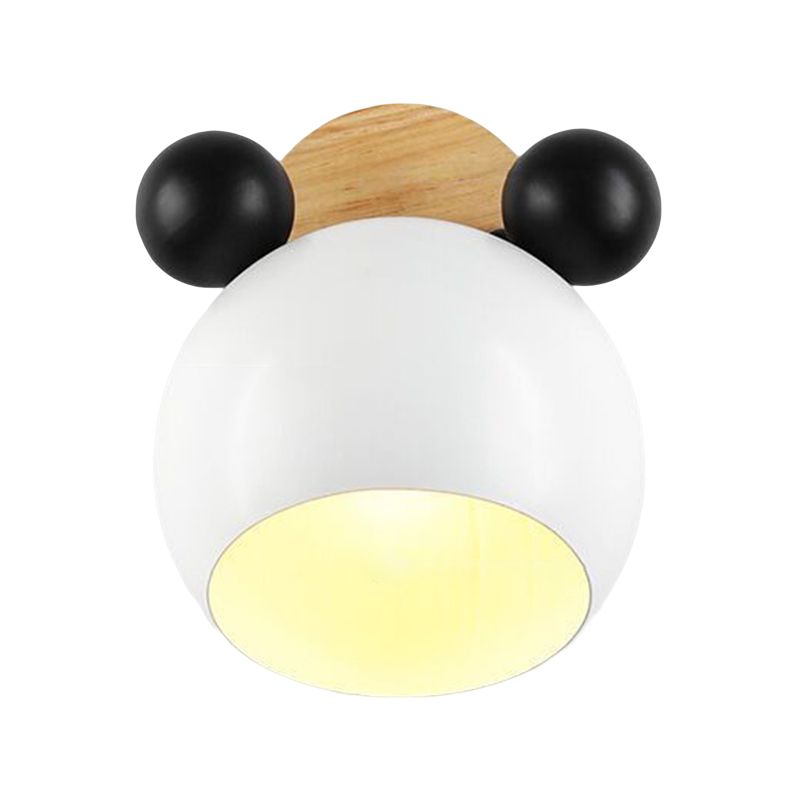 Children Wood Wall Light Polish Finish Flush Mount Lighting for Room