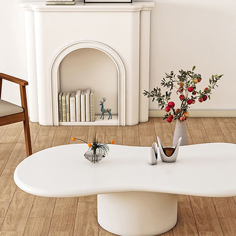 Scandinavian Free Form Coffee Table with Pedestal Base in Solid Wood