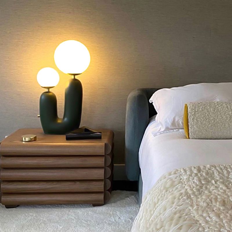 Sfera lampada da tavolo notturna in vetro contemporaneo 2 comodini leggeri per camera da letto