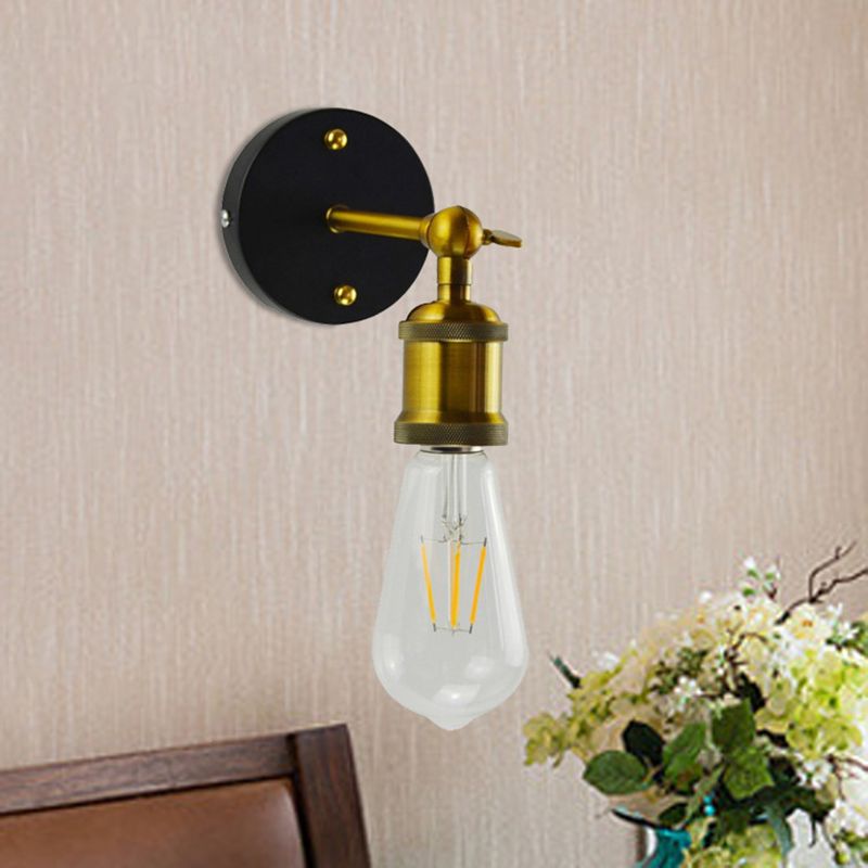 Iluminación de pared de la pared base en forma de disco estilo industrial de vidrio 1 cabezal de luz montada en la pared de la pared