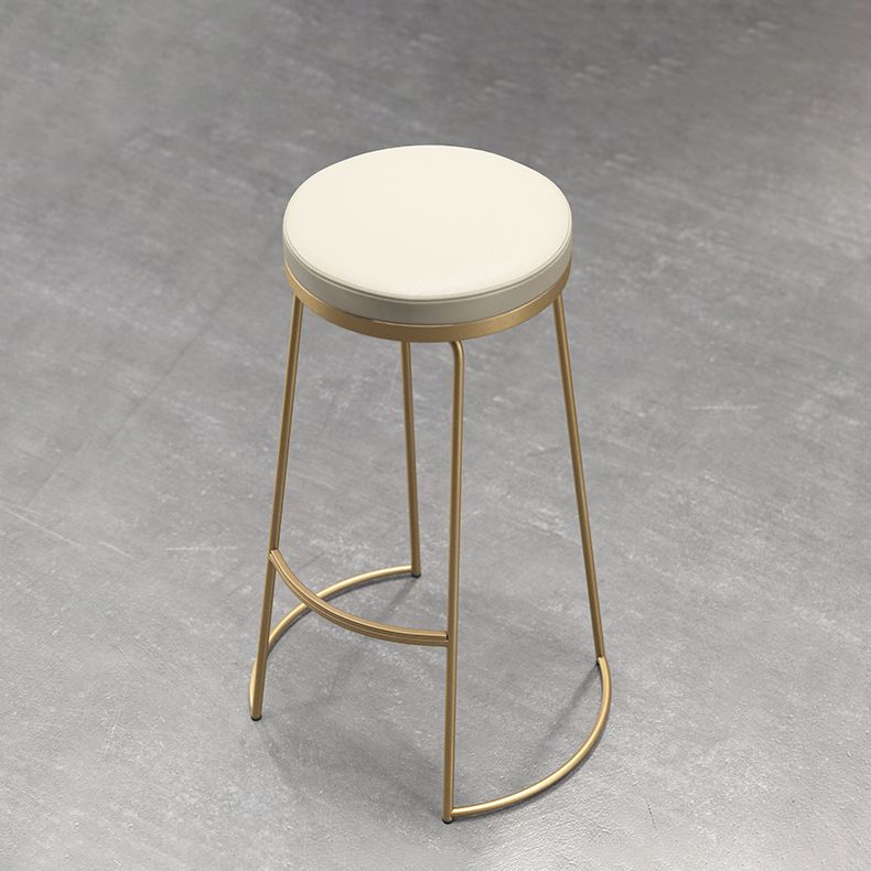 Glam Leather Bar Stool Backless Counter Stool for Bristol with Metal Legs