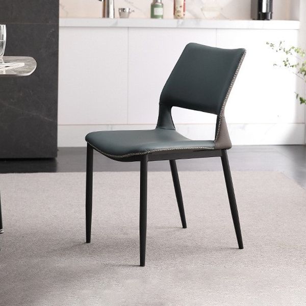 Contemporary Dining Chairs Armless Chair with Metal Legs for Home