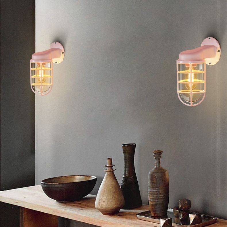 1 Light Metal Wall Mounted Wall Lights Modern Lantern Wall Sconces Lighting Fixtures for Bedroom