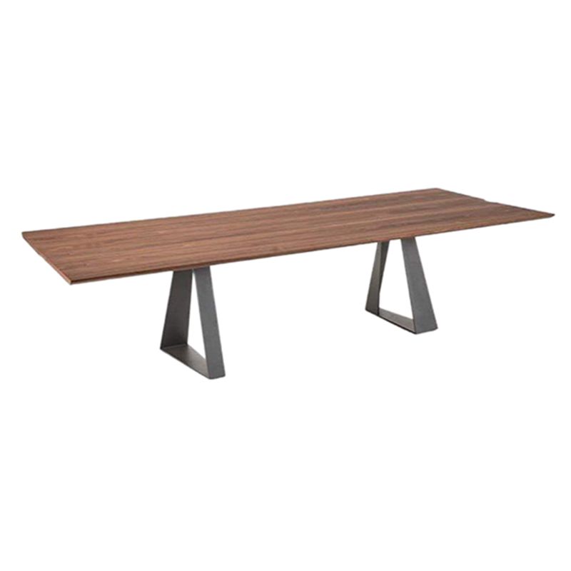 Industrial Style Rectangle Table Wooden Dining Table with Metal Legs