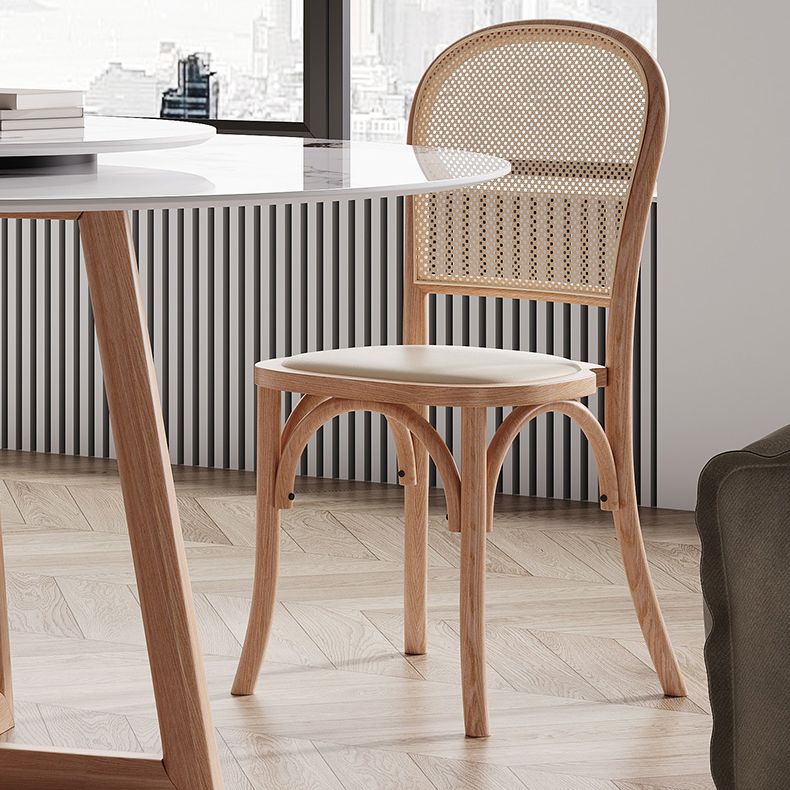 Round Dining Table Modern Stone Top Dining Table with Wood Base