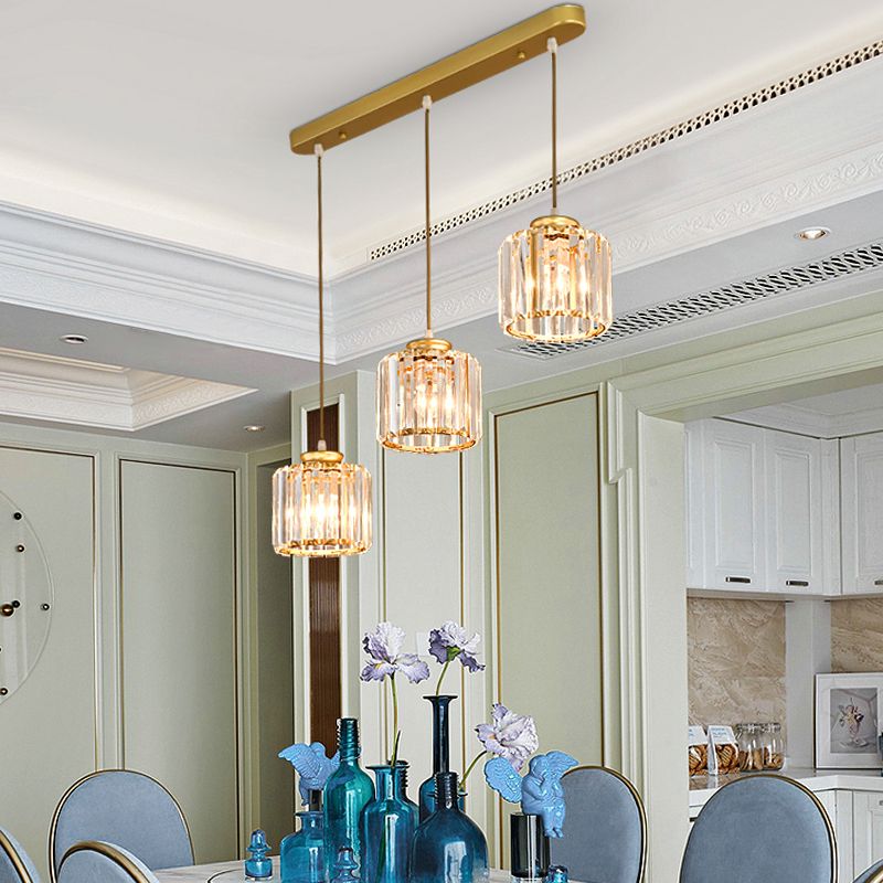 3-licht helder glazen hanglamp eigentijdse stijl in mini hanger voor eetkamer