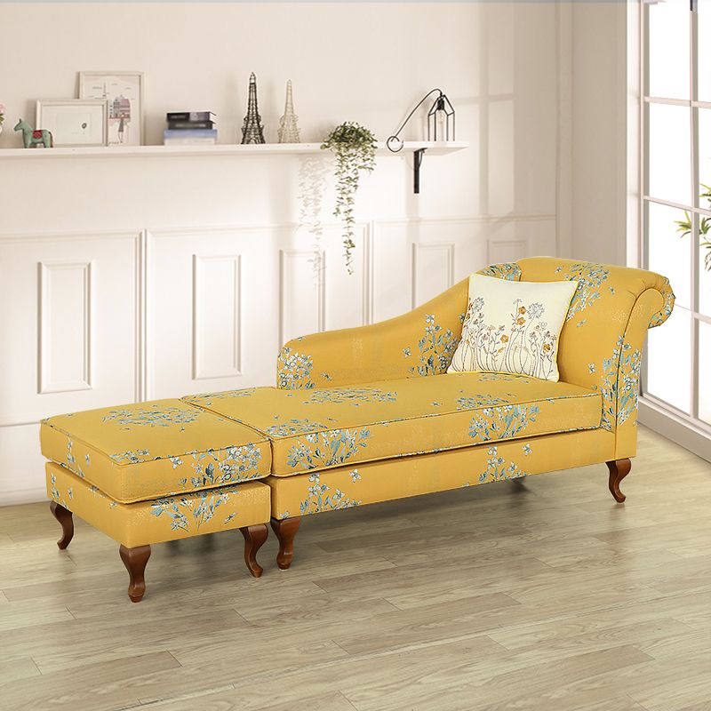 Living Room Upholstered Chaise Modern Style Rolled Arms Chaise