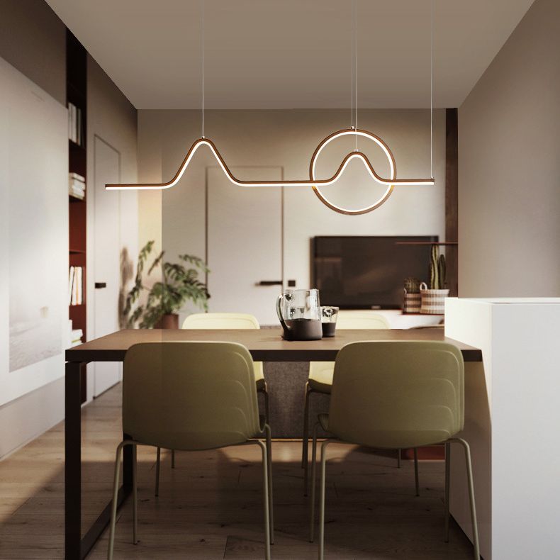 Curl Island Pendant Lights Modern Metal Chandelier Lighting Fixtures for Restaurant