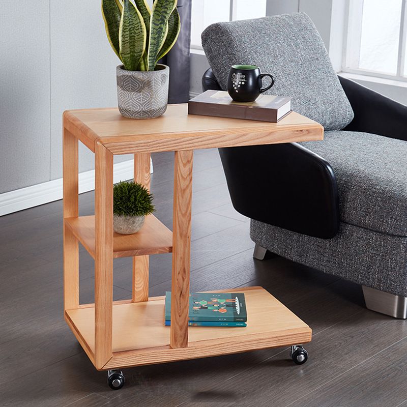Modern Solid Wood End Table Rectangular Corner Table for Living Room