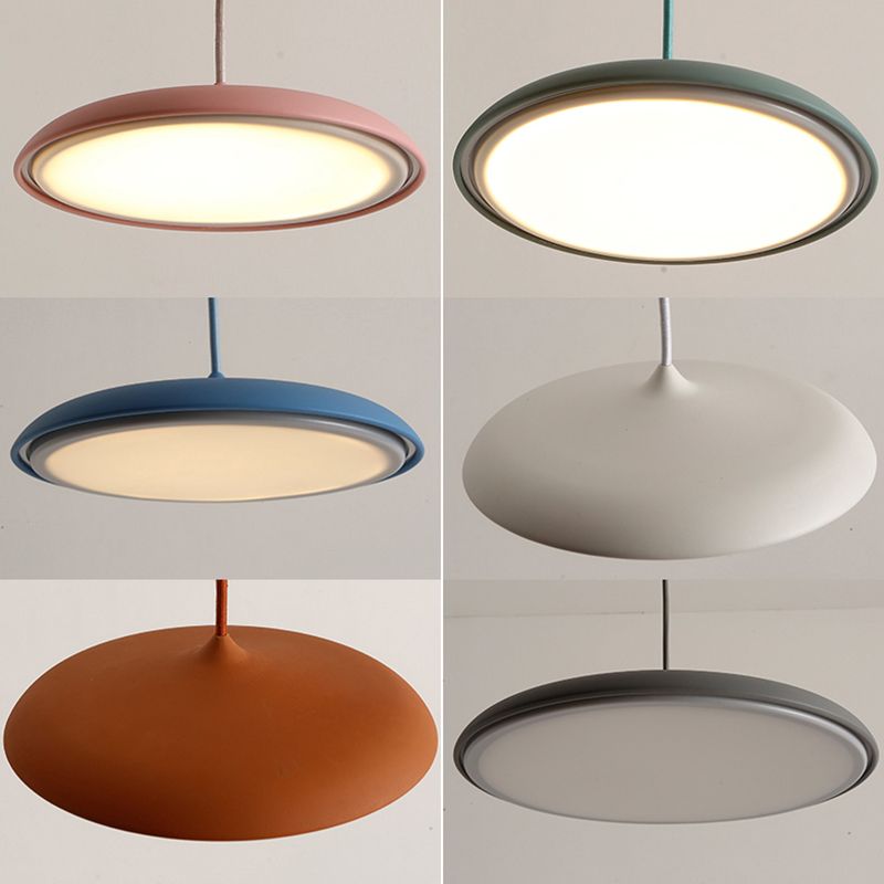 Comedor LED LED LIGHT LUCHE Simplicidad Lámpara colgante de techo con sombra de metal de disco