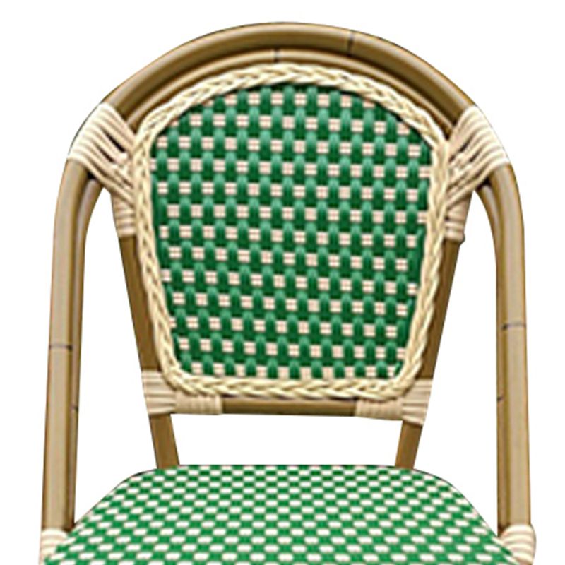 21" Wide Tropical Outdoor Chair Rattan Armles Dining Side Chair