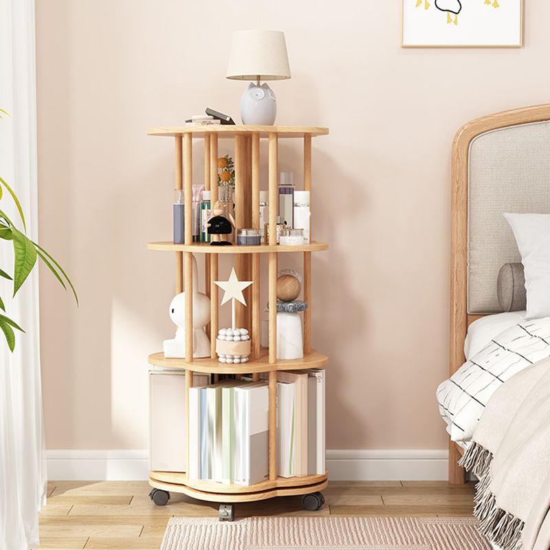 Contemporary Wooden Bookcase Vertical Open Back Bookshelf for Home Office