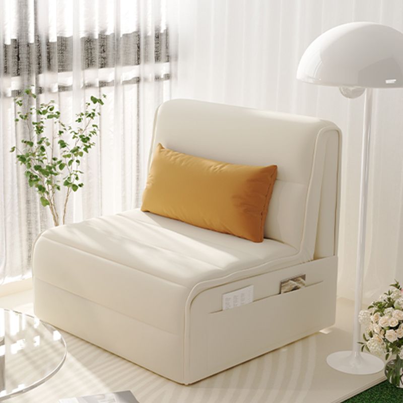 Pillow Back Convertible Sofa with Storage Glam Fabric Sofa Bed