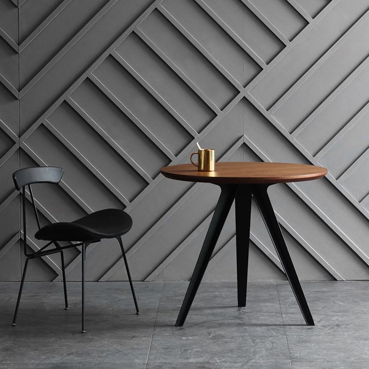 Contemporary Round Shape MDF Table Standard Kitchen Dining Table with Pedestal Base