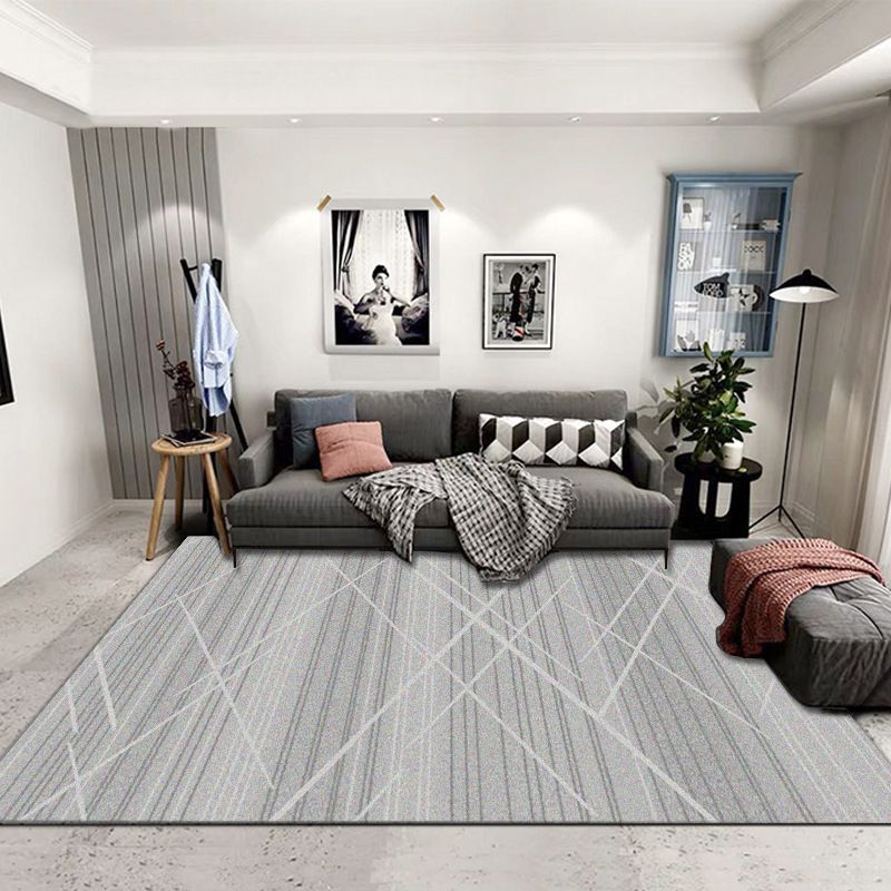 Multi Color Contemporary Rug Synthetics Abstract Geometry Carpet Non-Slip Stain Resistant Washable Rug for Sitting Room