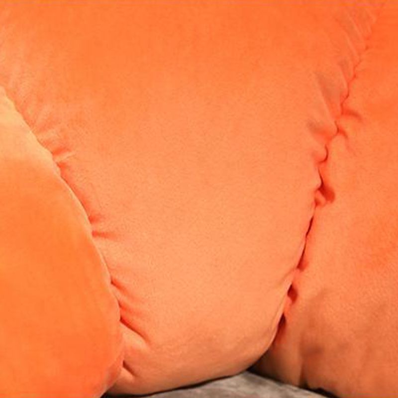 Modern Pouf Ottoman Cotton Upholstered Contrasting Colors Irregular Ottoman