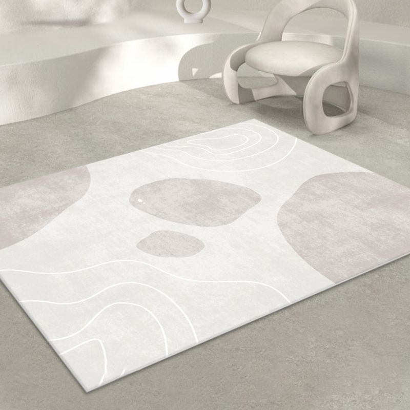 Tapis moderne de couleur claire, en Polyester, imprimé abstrait, avec support antidérapant, pour la décoration de la maison