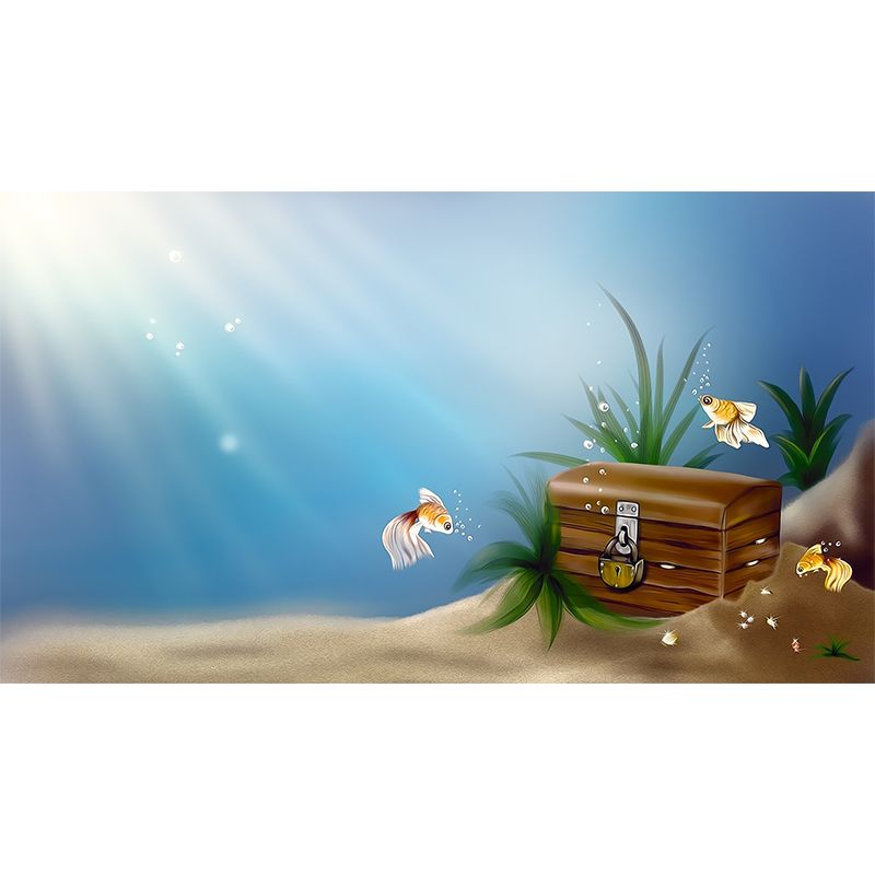 Ocean Fish Pattern Wall Mural Waterproof for Living Room and Bedroom Decoration