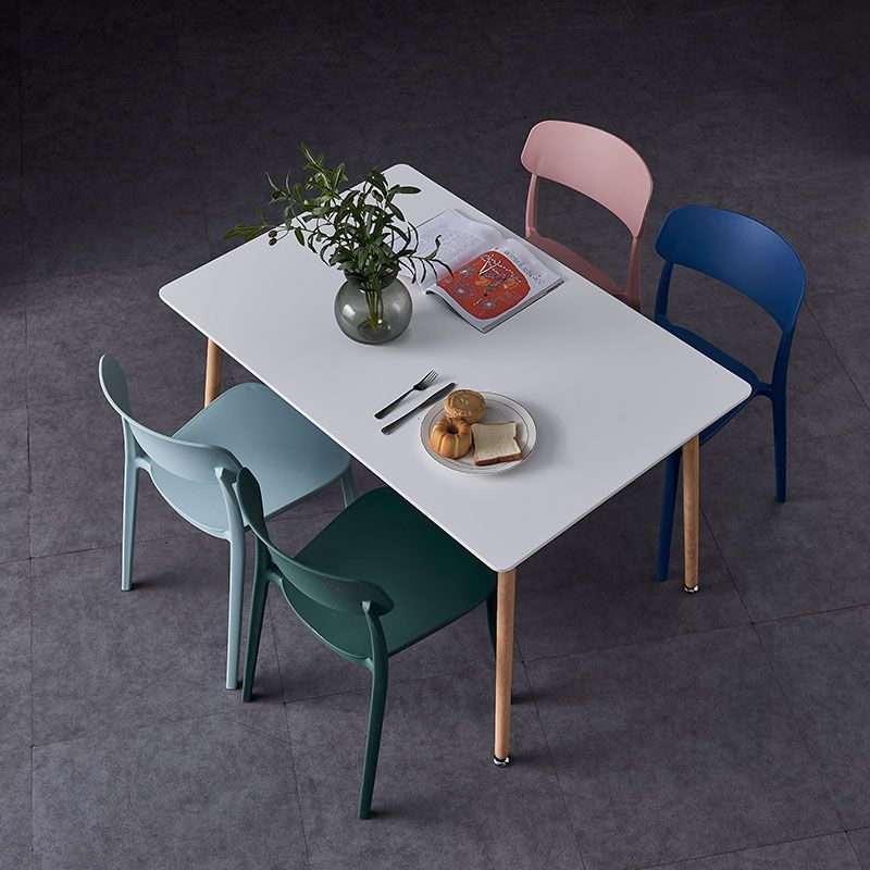 Sillas de comedor de plástico de estilo moderno, respaldo abierto, sillas laterales para cocina