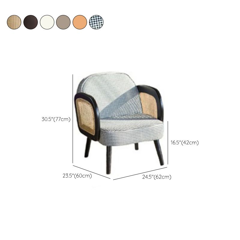 Industrial Upholstered Accent Armchair 4 Legs Wood Frame Armchair