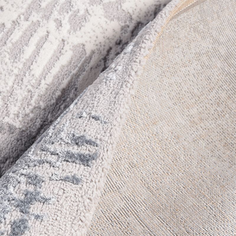 Grey Modern Area Carpet Tie-Dye Pattern Polyester Area Rug Easy Care Washable Rug for Living Room