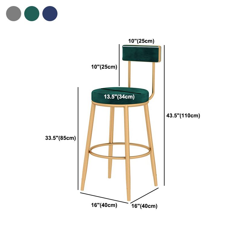 Glam Metal Barstool Fabric Cushion in Matte Finish for Indoor