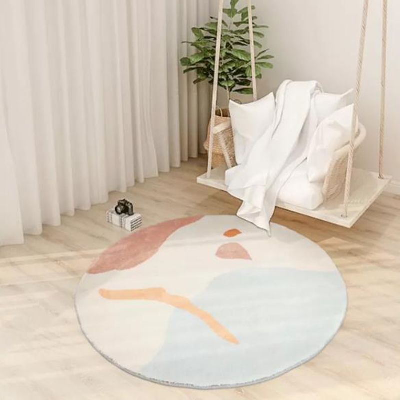 Hellblauer Kontrastfarbe Teppich Polyester Einfacher Teppich Waschbar Teppich für die Heimdekoration