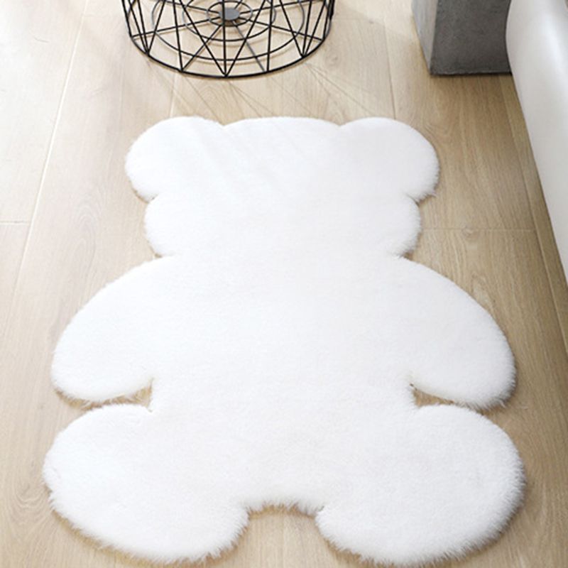 Lovely Bear shaped Area Rug Stylish Solid Shag Polypropylene Indoor Carpet Easy Care Friendly Washable Rug for Bedroom
