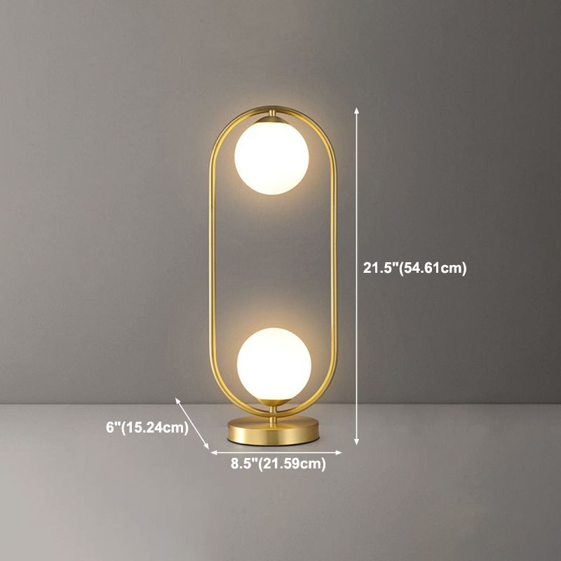Glass Round Night Table Lamp Minimalist Style Table Light for Bedroom