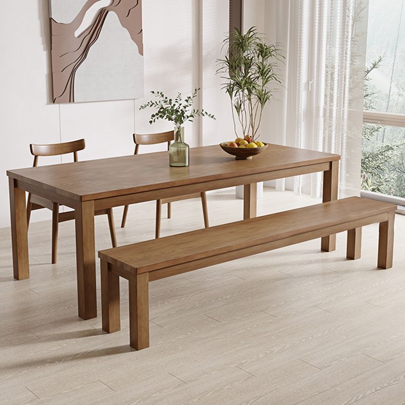 Simplicity Dinette Table Solid Wood Rectangle Dinner Table in Brown