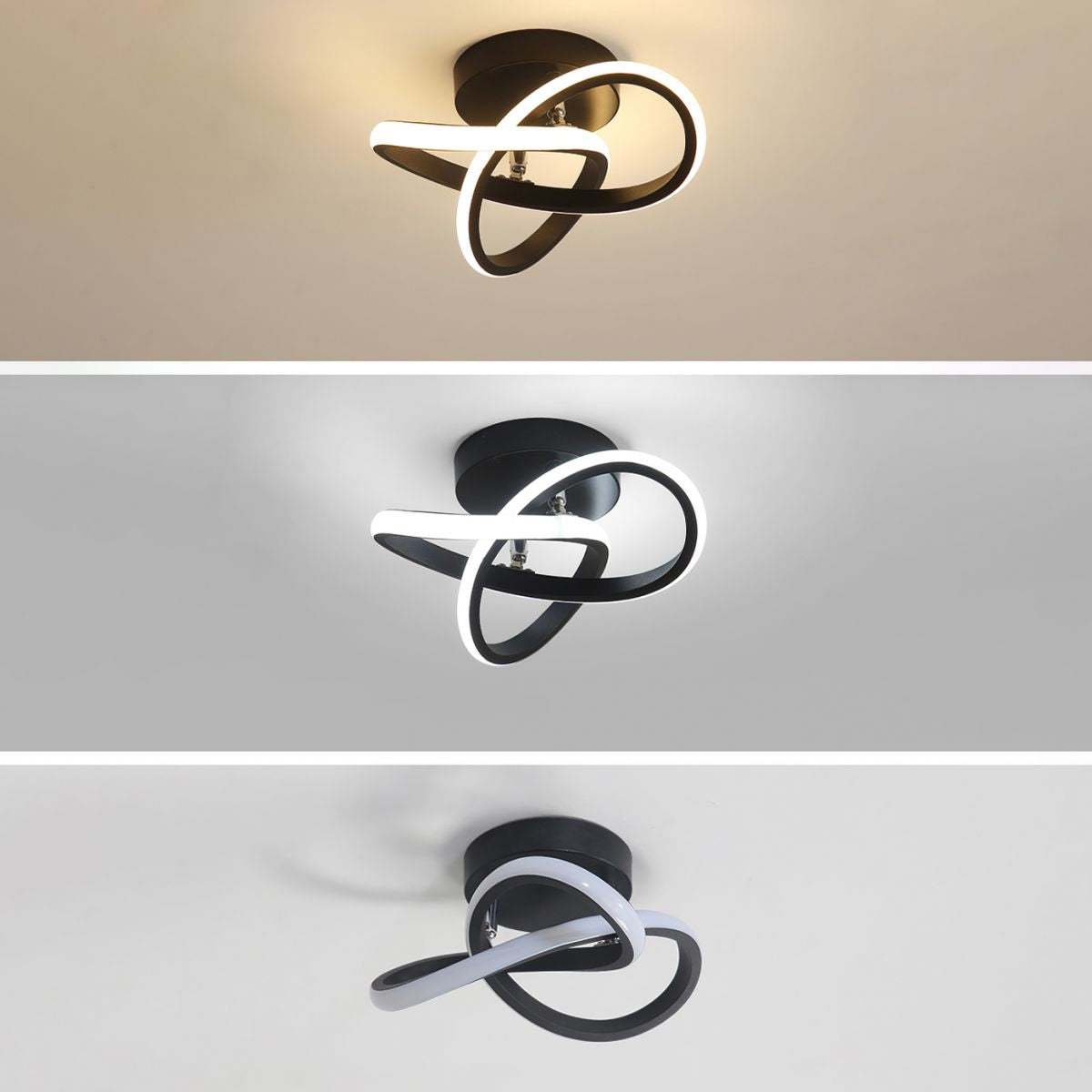 Lámpara de techo LED minimalista Lámpara de montaje en techo en espiral