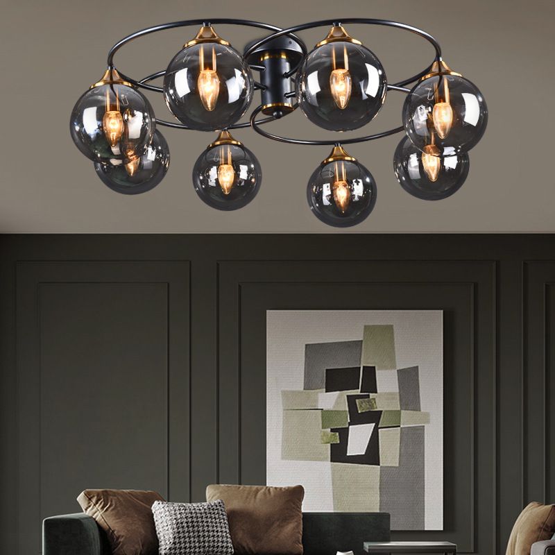 Contemporary Globe Flush Light Fixture Glass Flush Mount Ceiling Fixture