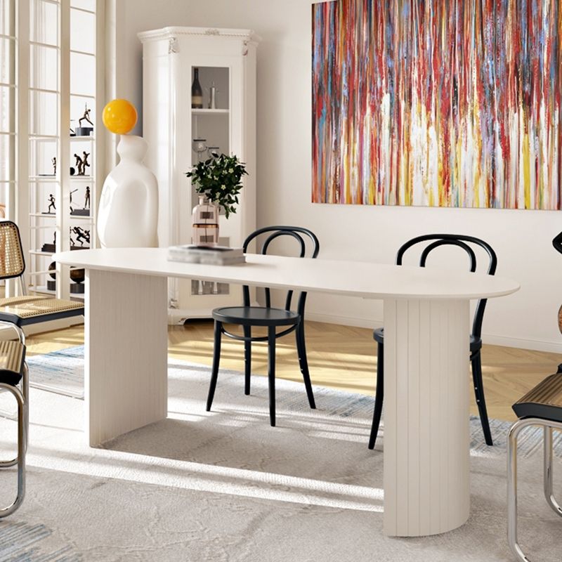 Contemporary Style Oval Dining Table Solid Wood Furniture for Dining Room