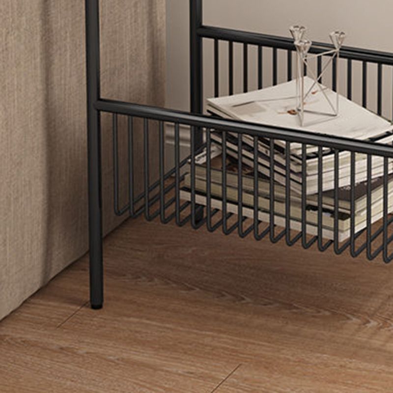 Glam Open Storage Accent Table Nightstand Antique Finish Bed Nightstand with 2 Shelves