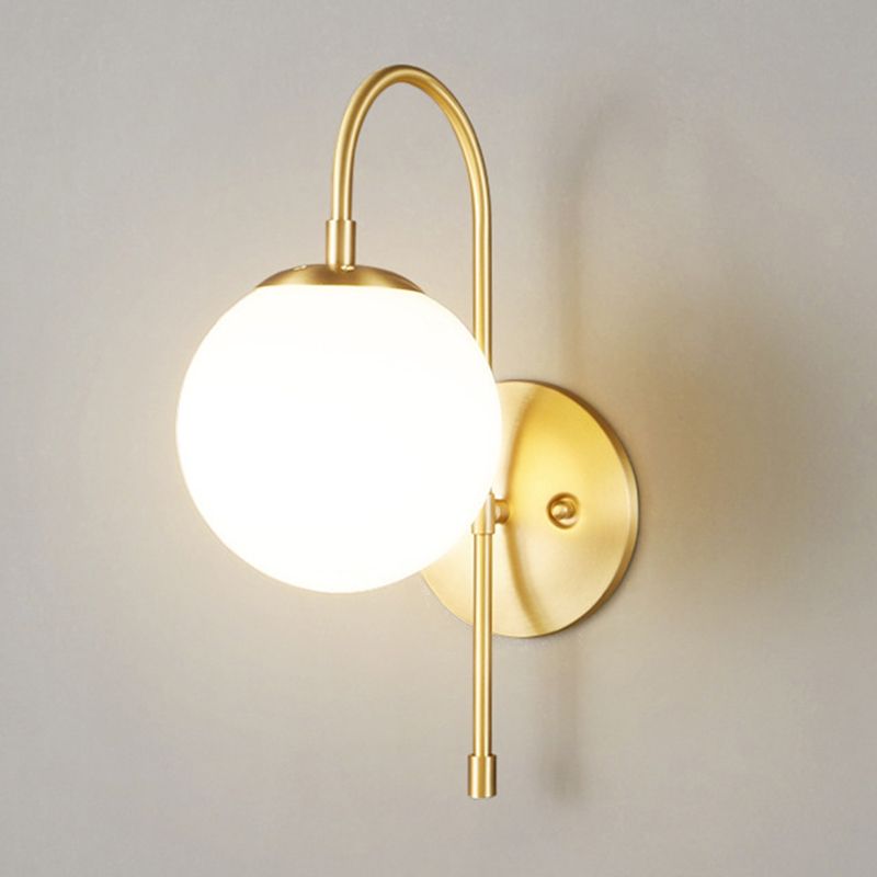 Glass Globe Wall Light Modern 1-Light Wall Lights for Bedroom