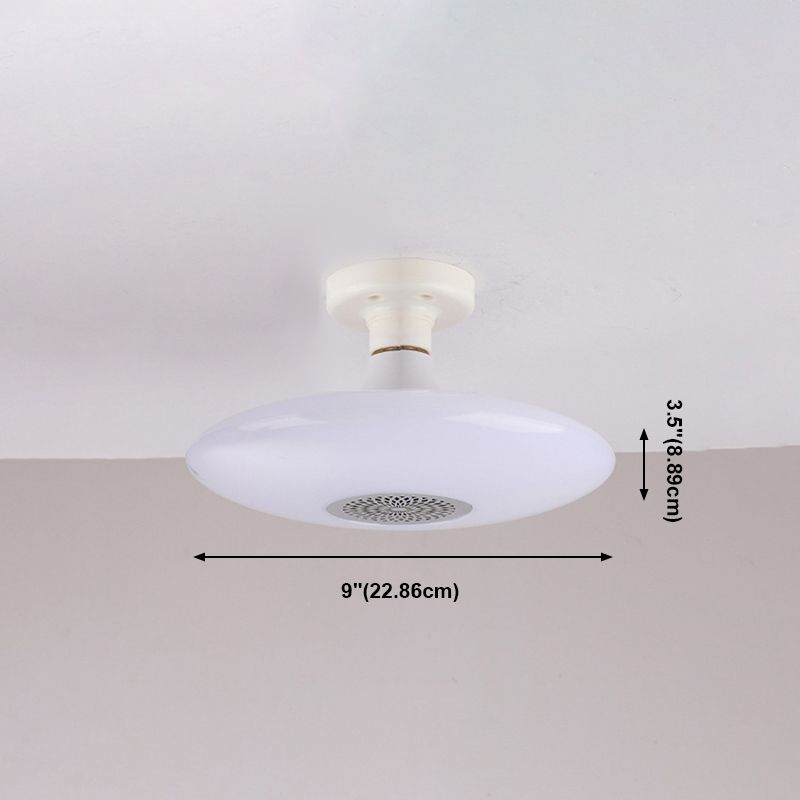 Plafonnier intelligent de forme ronde en acrylique moderne à 1 lumière pour chambre à coucher et étude