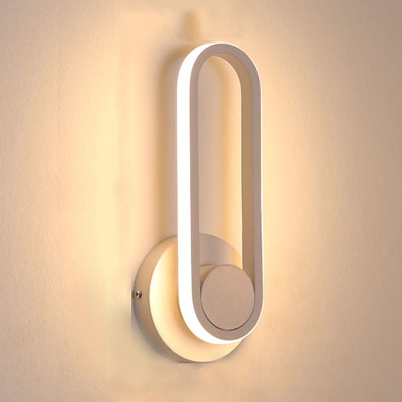Modern Style Oval Wall Light Sconces Metal 1 Light Wall Lighting