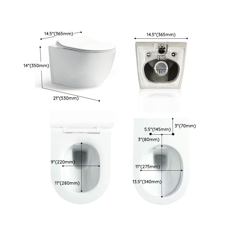 Wall-mounted Toilet Household In-wall Hidden Tank Soft-Close Seat Toilet