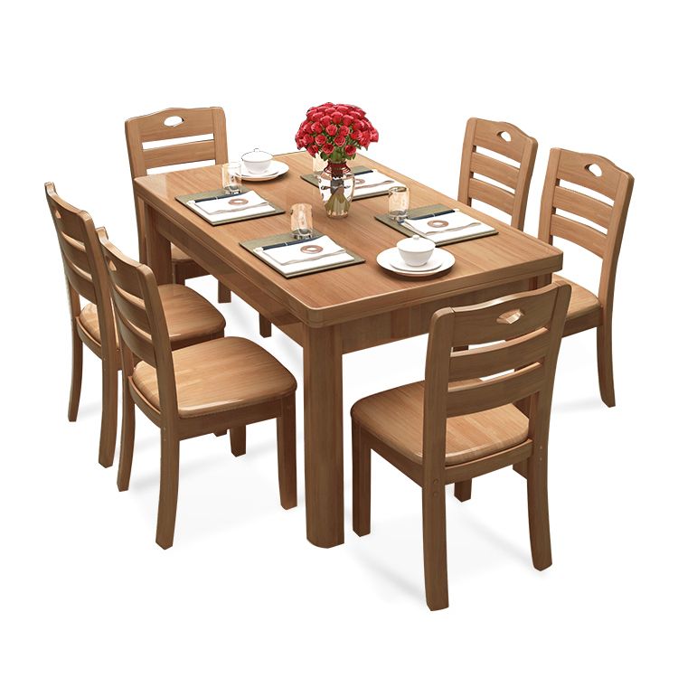 Traditional Kitchen Solid Wood Top Furniture of Standard Height Formal Dining Room Table Set