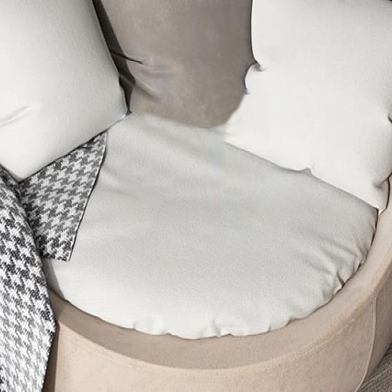 Solid Color Bedroom Cotton Removable Cushions Swivel Armless Accent Chair