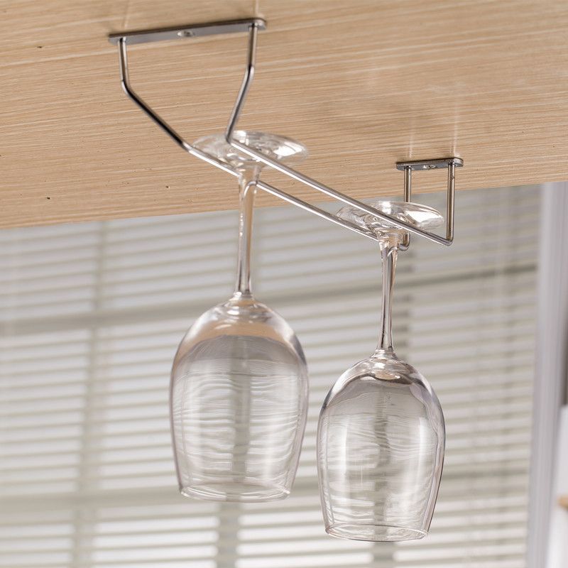 Modern Style Metal Hanging Wine Rack Wine Stemware Holder for Kitchen