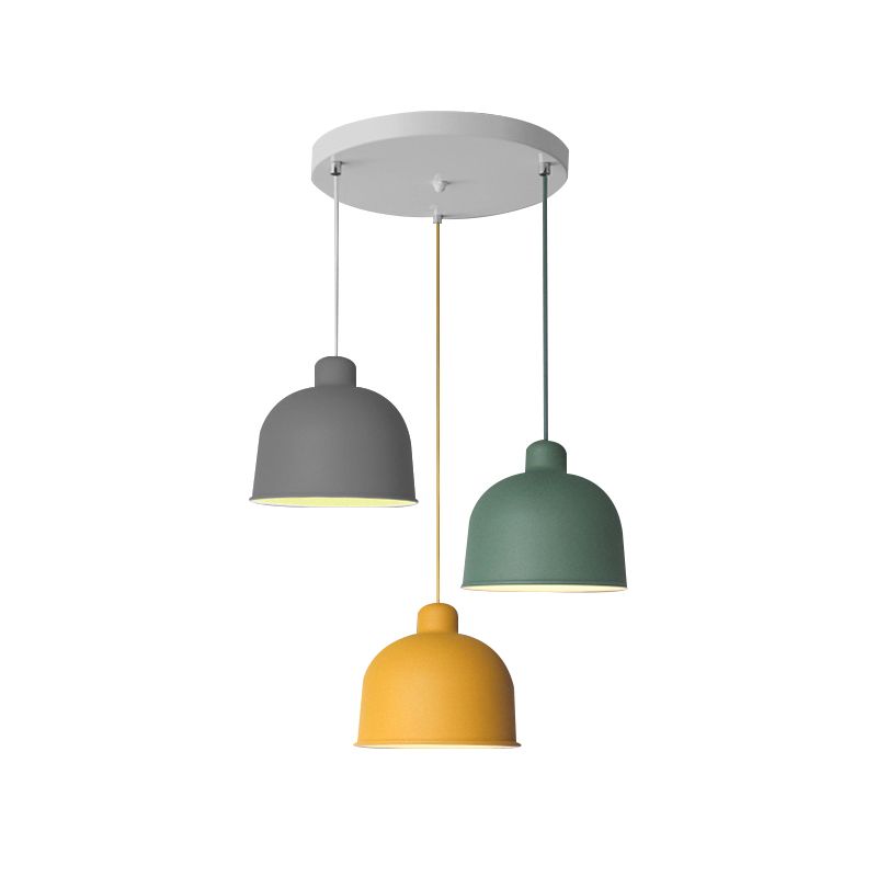 Metallschüssel Form Pendellicht Leichter Esszimmer 1 Kopf Makkaronstil Hanging Lampe