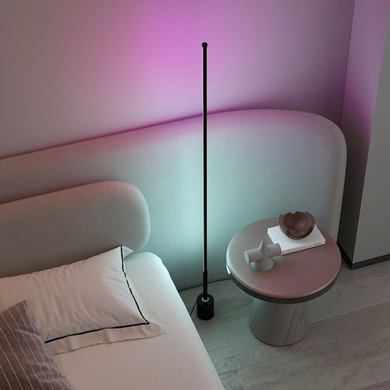 Linear Shape Floor Lamp Contemporary Metal 1 Light Floor Lighting