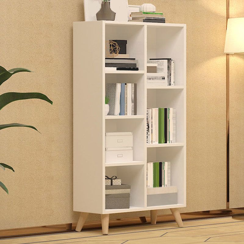 Contemporary Closed Back Book Shelf Engineered Wood Home Shelf Bookcase with Shelves