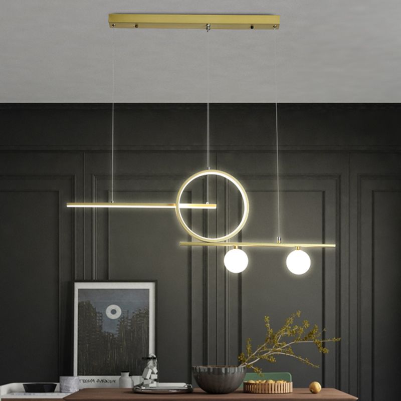 Linear Dining Room Island Light 4-Light Minimalist Hanging Light