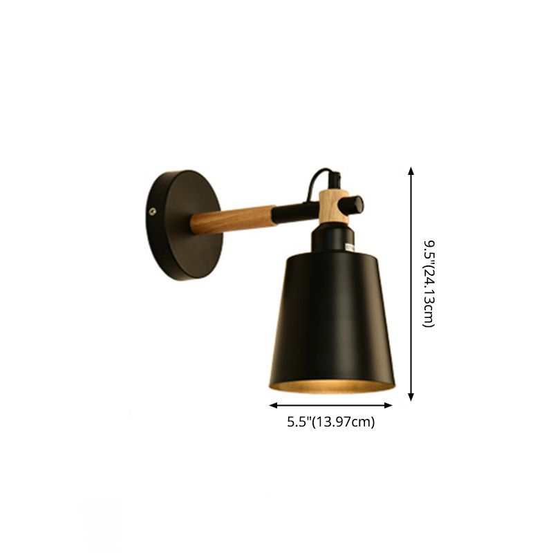 Lámpara de pared de macaron de hierro forjado en estilo de pared de domo de madera de estilo artístico moderno para espacios interiores