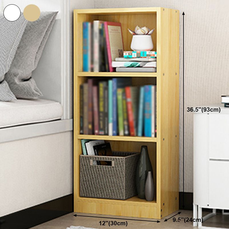 White and Natural Standard Bookshelf Manufactured Wood Bookshelf for Home